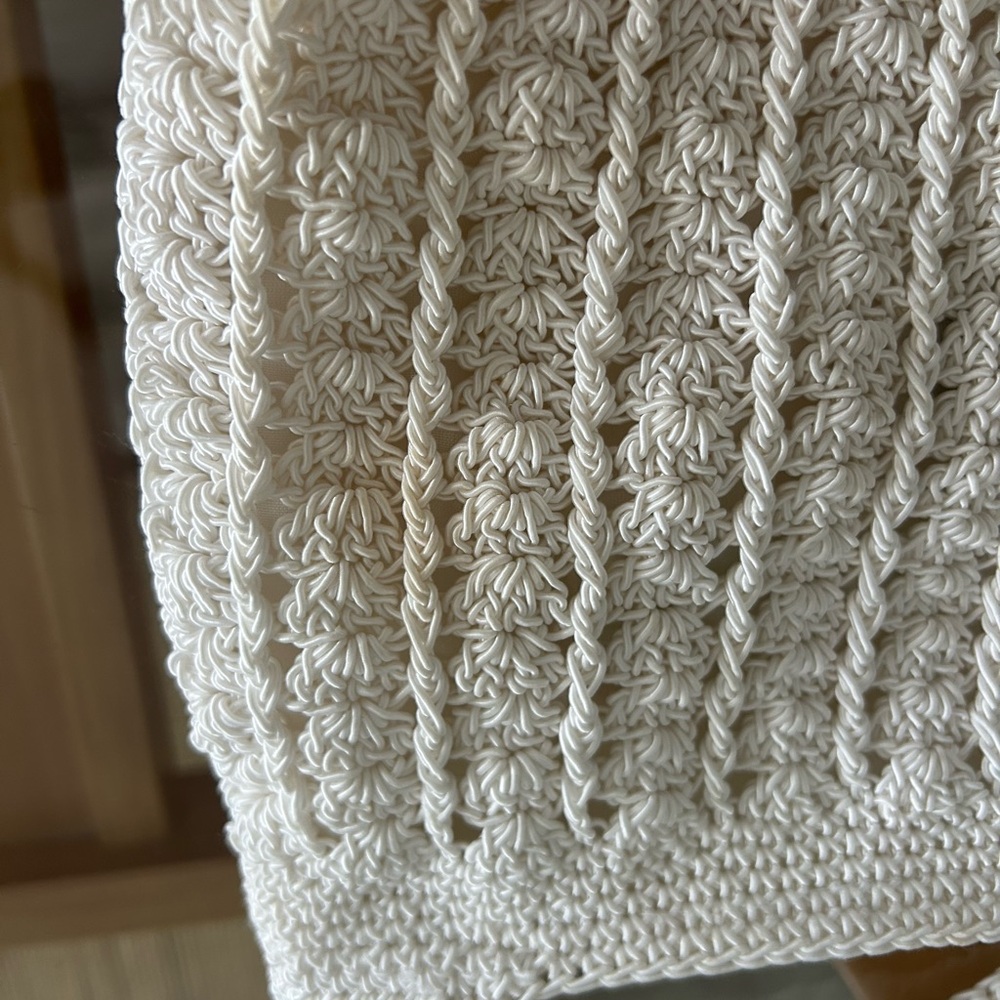 Vintage White Cotton Crochet Bag - Picture 10 of 10